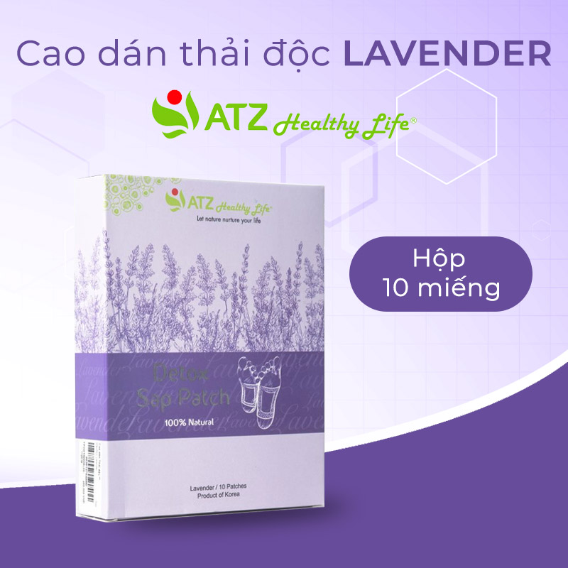 Cao Dán Thải Độc - ATZ Healthy Life - Lavender - Giải Quyết Vấn Đề Mất Ngủ, Giảm Mệt Mỏi