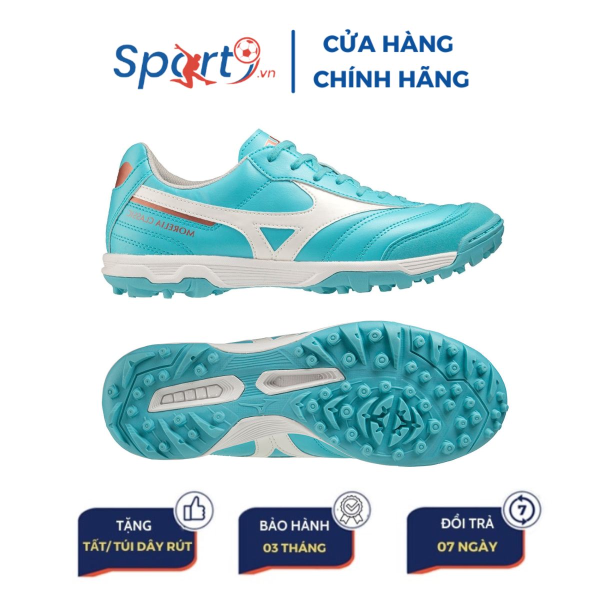 Mizuno Morelia Sala Classic TF - Q1GB230225 - Xanh Ngọc