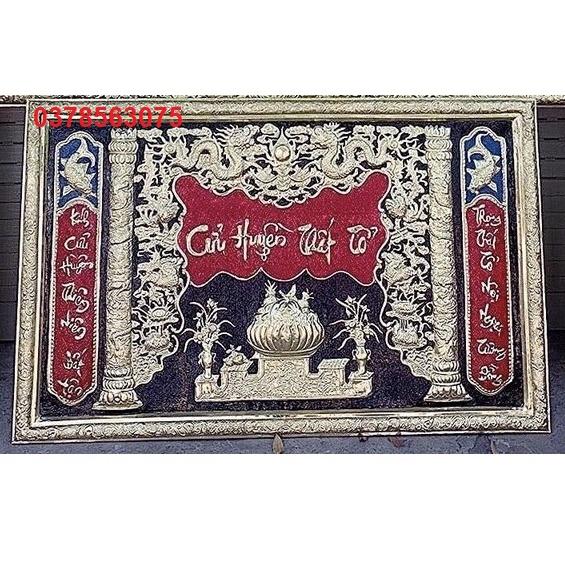 Tấm Liễn thờ Cửu huyền thất tổ bằng đồng 88x1m38