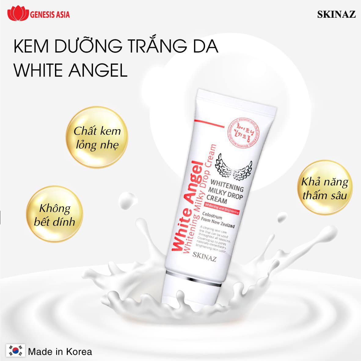 Kem White Angel Skinaz Hàn Quốc - Dưỡng Trắng Da Chuyên Sâu