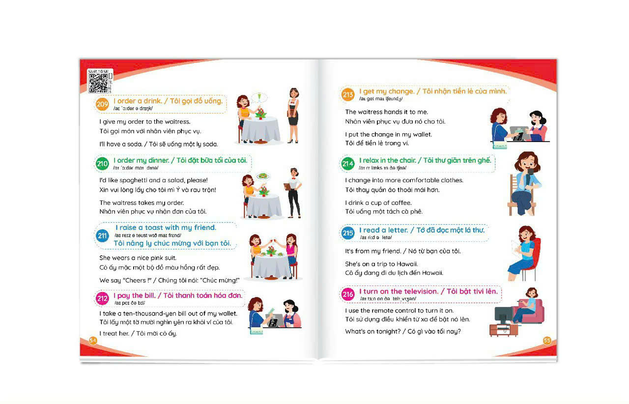 Sách 900 Câu Tiếng Anh Giao Tiếp Thường Dùng Hàng Ngày - Cẩm Nang Cho Mẹ Cùng Con Học Tiếng Anh Mỗi Ngày (Kèm File Nghe)