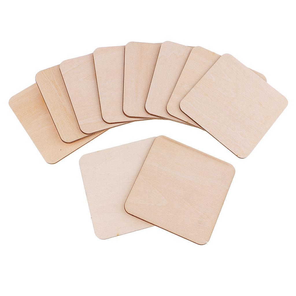 20Pcs Unfinished Wood Tags Wooden Blank Plaque DIY Pyrography Modeling 80mm