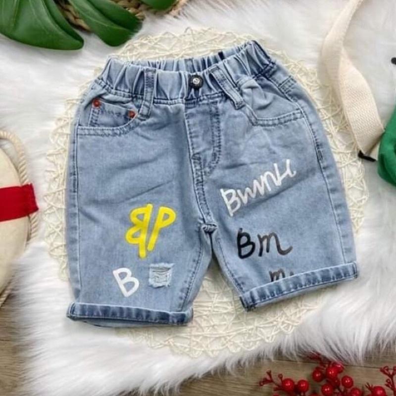 Quần jeans lửng STARKIDS cho bé trai size 10-50kg chất jeans nhập mềm mịn siêu dãn