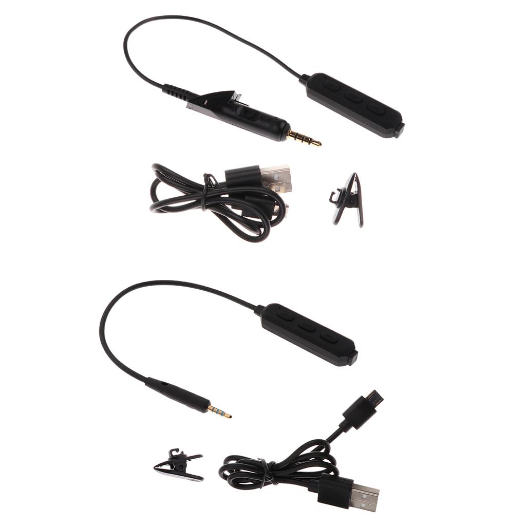 Bluetooth Wireless Adapter Converter + Micro USB Cable for Bose QC2 QC15 QuietComfort Earphones Headphones Black