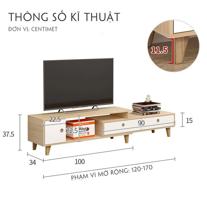 Kệ Tivi bằng gỗ, Kệ tủ phòng khách cao cấp có thể kéo dài BLUE HOUSE – H134.
