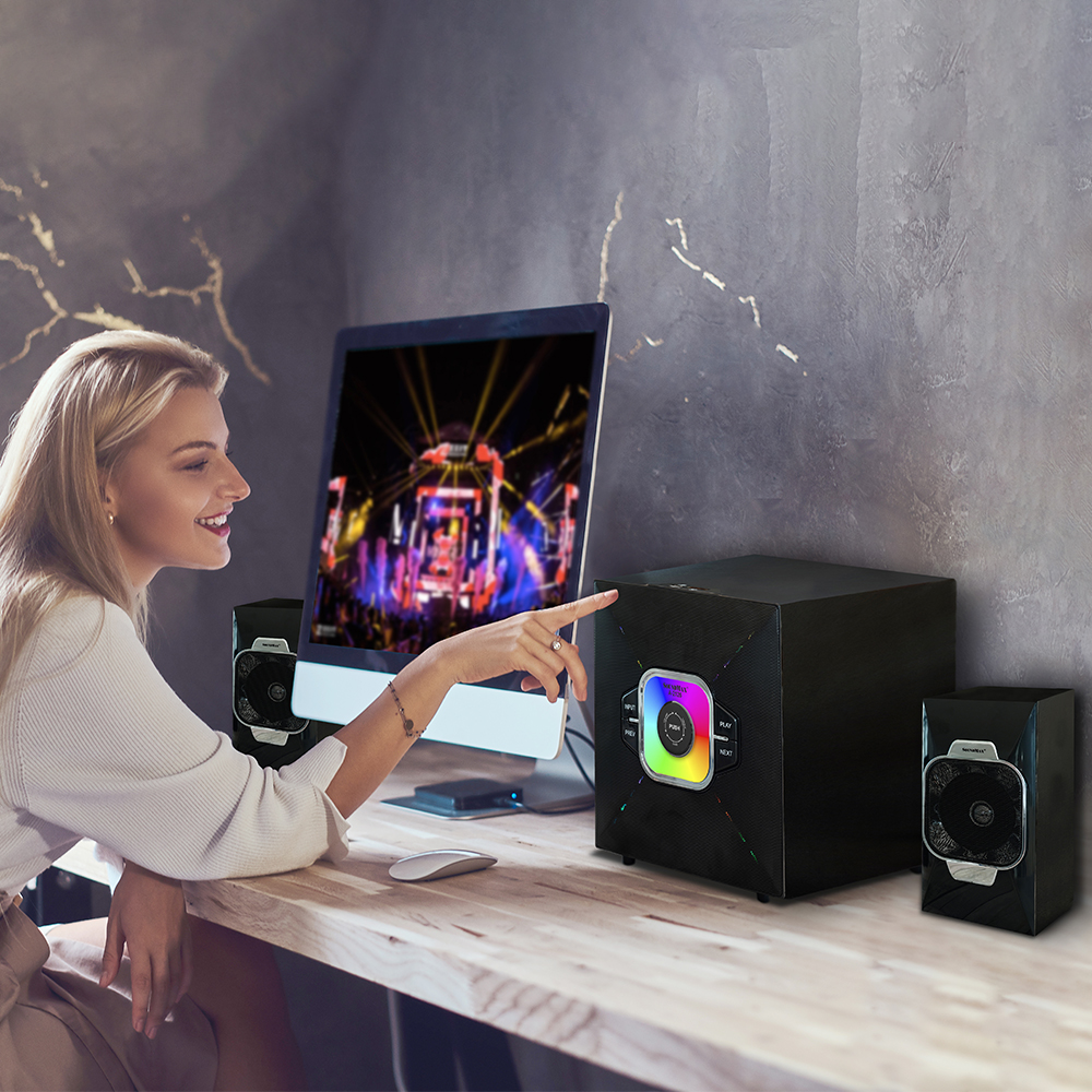Loa vi tính 2.1 SoundMax A-2126 | Bluetooth Speaker SoundMaxA2126 |  Bluetooth 5.0, AUX, Optical, USB, Thẻ Nhớ SD 128GB | Loa Nghe Nhạc, Xem Phim, Chơi Game | Điều Khiển Từ Xa - Hàng Chính Hãng