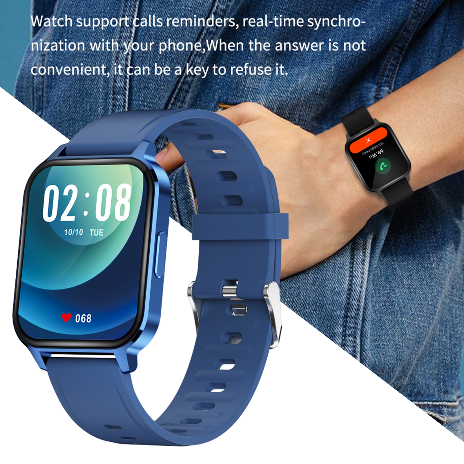 Smart Digital Smartwatch Heart Rate Monitor IP68 Waterproof Fitness