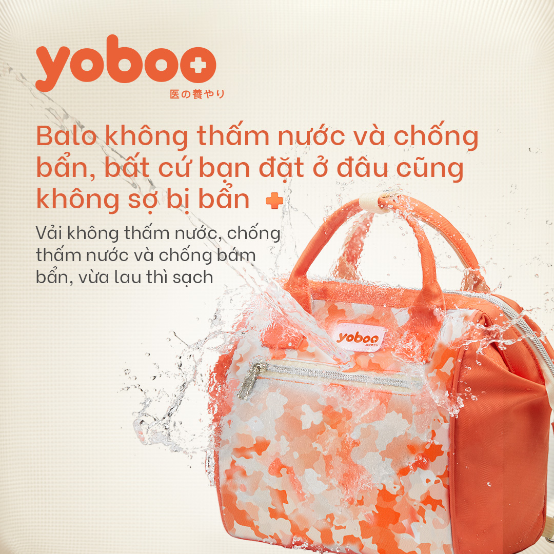 Túi đựng tã Yoboo YB-0012 chống thấm nước miệng túi rộng có dây đeo chéo hoặc đeo vai - Hàng chính hãng