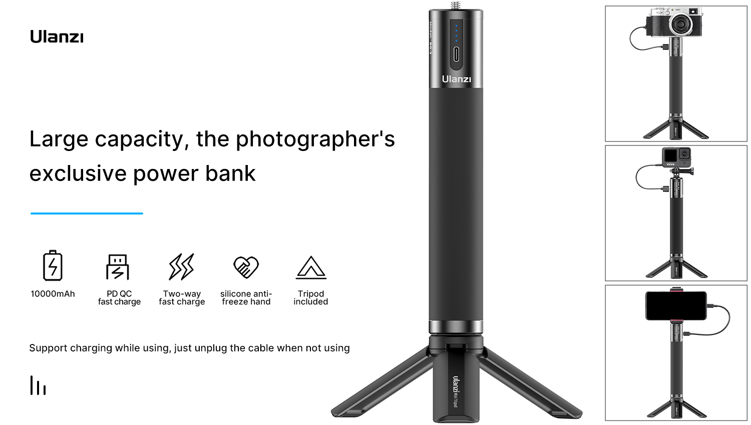 Ulanzi BG-3 10000mAh Charging Handle (FUED8) - HÀNG CHÍNH HÃNG