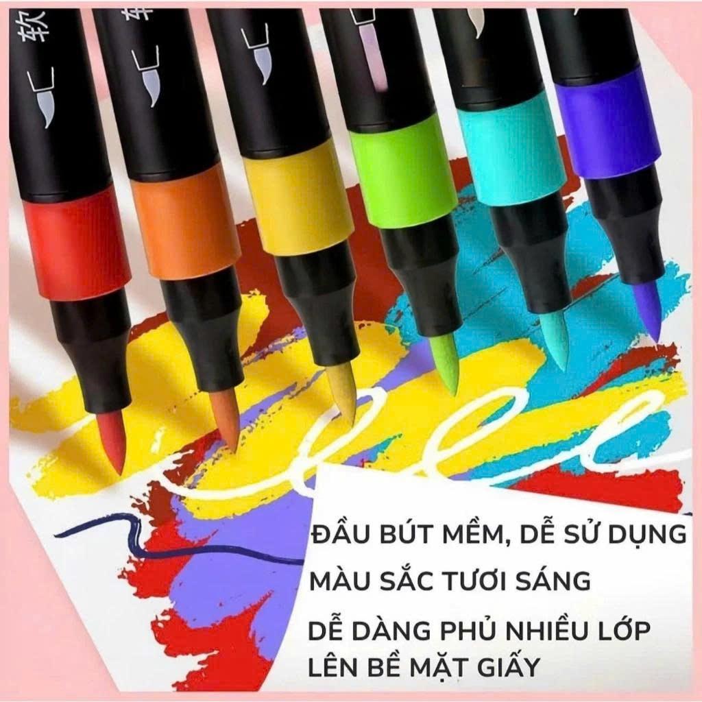 Bộ Bút Sơn Màu Acrylic Marker 120 Màu Hộp Nhựa Vẽ Được Trên Mọi Chất Liệu, Xô 120 màu