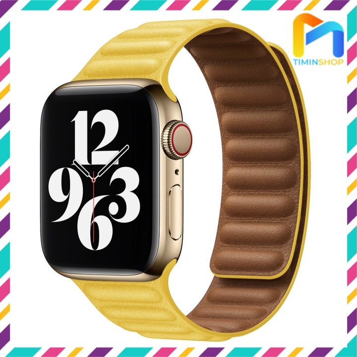 Dây đeo cho Apple Watch series 9/ 8/ 7/ 6/ 5/ 4/ 3/ SE/ Ultra/ Ultra 2 - Dây da Leather Link (DAWL)