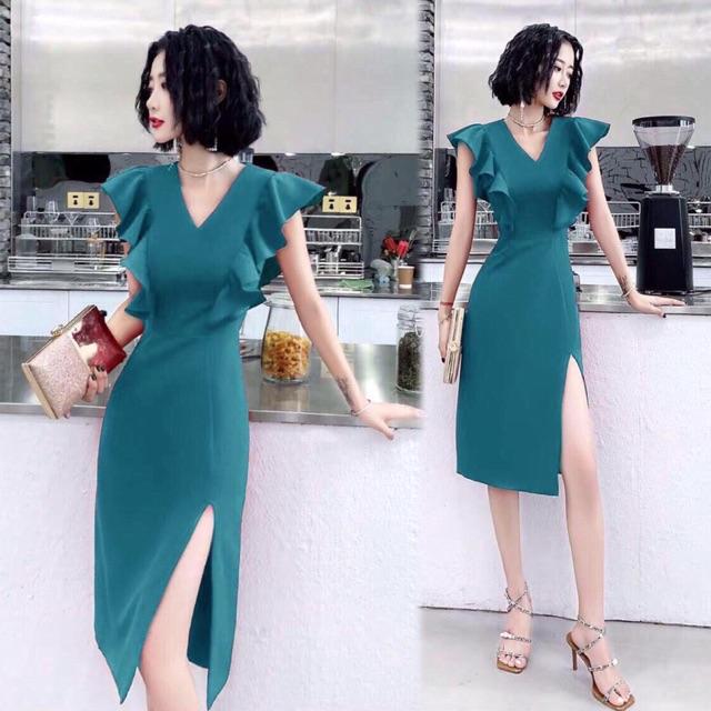 Đầm body xẻ tay cánh tiên S.MLXL