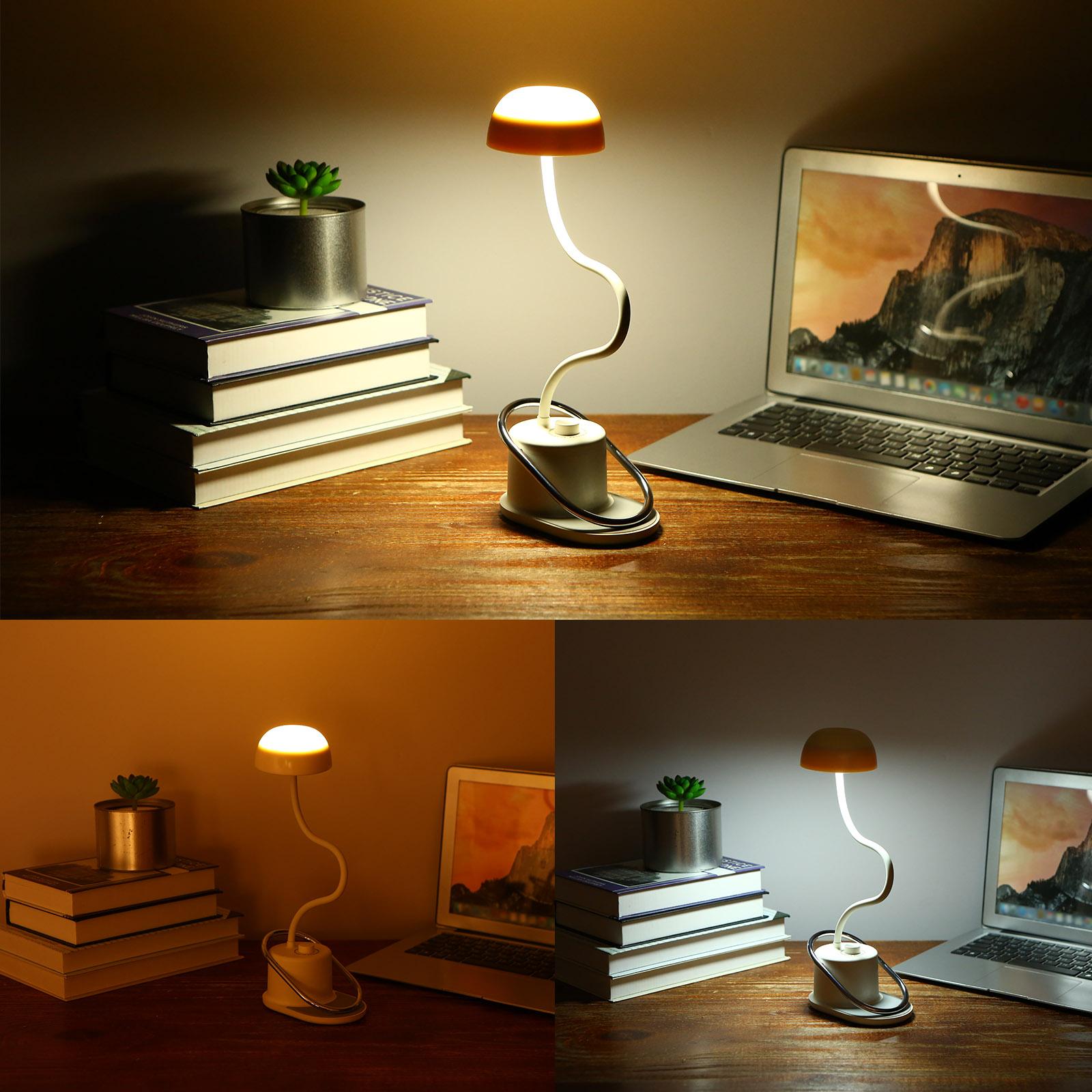 Đèn Led để bàn có cổng sạc USB dùng để để đọc sách hoặc đèn ngủ có cổ ngỗng điều chỉnh và 3 chế độ phát sáng
