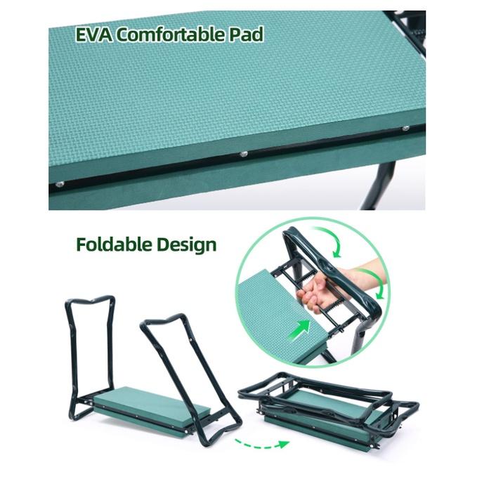 Ghế làm vườn đệm xốp EVA dày rộng kèm túi đựng dụng cụ Garden Kneeler and Seat with Tool Bag Pouch