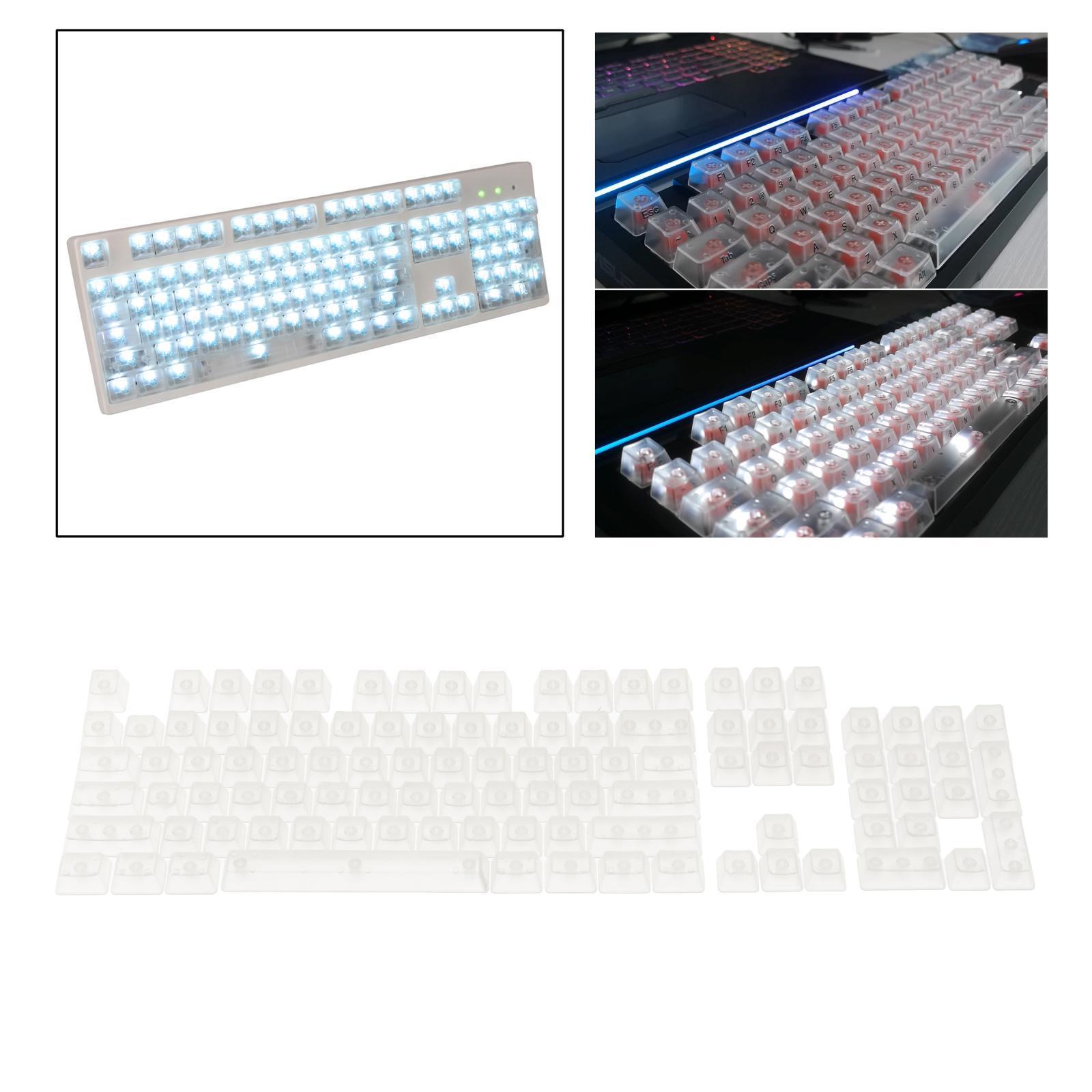 208 Pieces DIY Fully Transparent Keycaps Cherry Profile Keyset for Cherry MX/Clone Switches