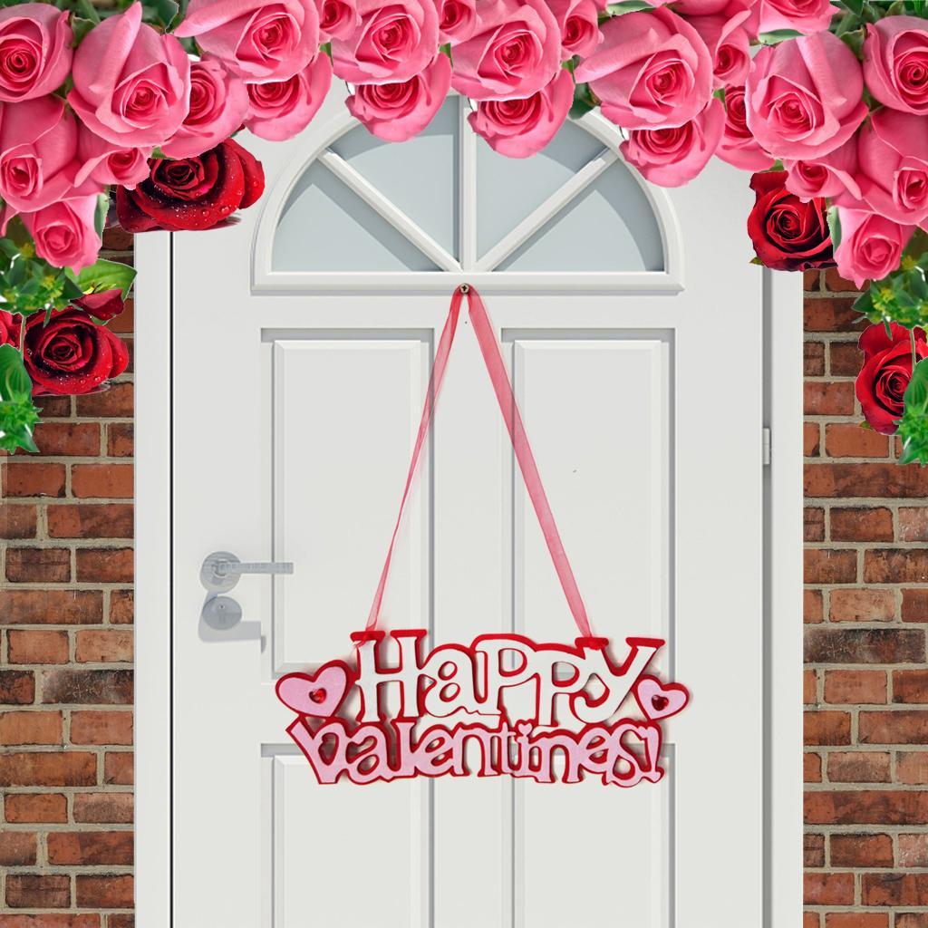 Romantic Non-woven Happy Valentines Home Decor Wall Door Hanging Sign Plaue