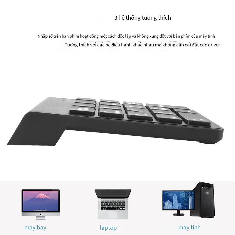 Đảm Bảo Chất Lượng Bàn Phím Số Bluetooth Không Dây Mini 2.4G Bàn Phím Số Bluetooth Ngân Hàng Kế Toán Tài Chính Bàn Phím Văn Phòng