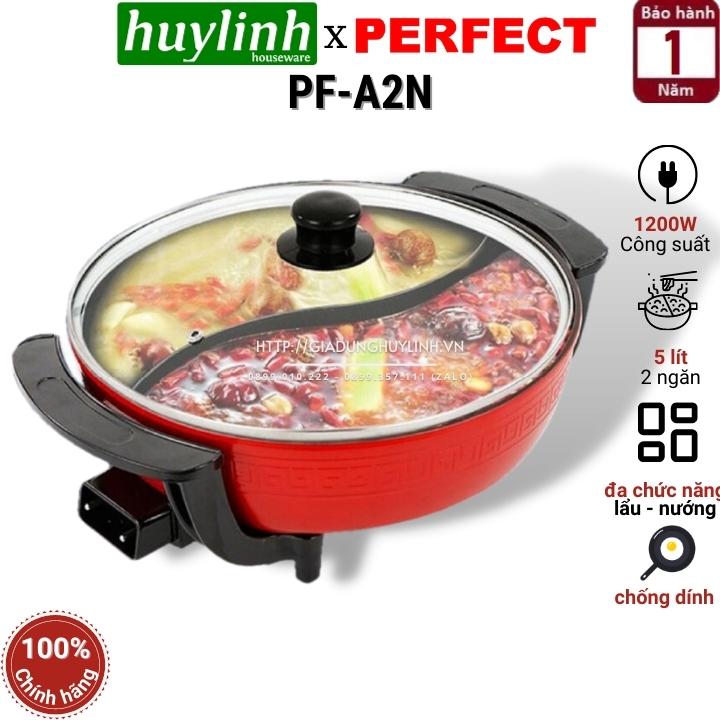 Nồi Lẩu Điện 2 Ngăn Perfect PF-A2N (5.0 Lít)- Hàng Chính Hãng