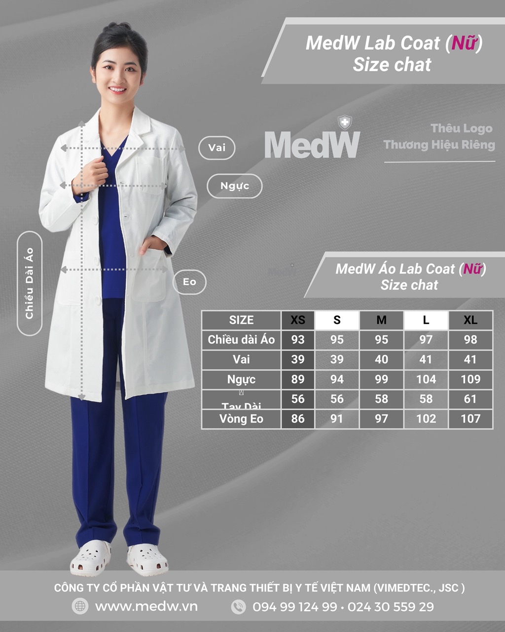 MedW Hera Lab Coat Áo (Nữ) Áo Blouse Bác Sĩ Thẩm Mỹ Da Liễu Nha Khoa, Trang Phục Y Tế Phòng Khám Bệnh Viện Chuyên Khoa Đa Khoa Thiết Kế Pháp Trang Trọng Vật Liệu Kaki Nhật Chuyên Biệt Y Tế Không Bám Dính Chống Thấm