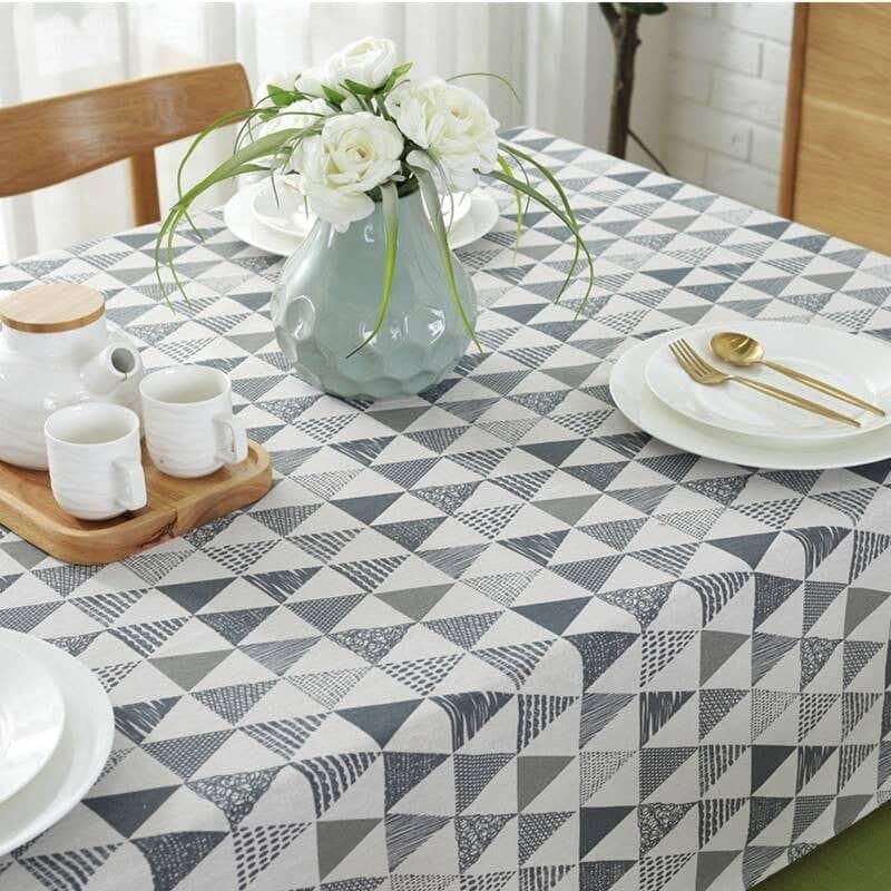 Vải Bố Canvas Tam Giác Xám Trắng