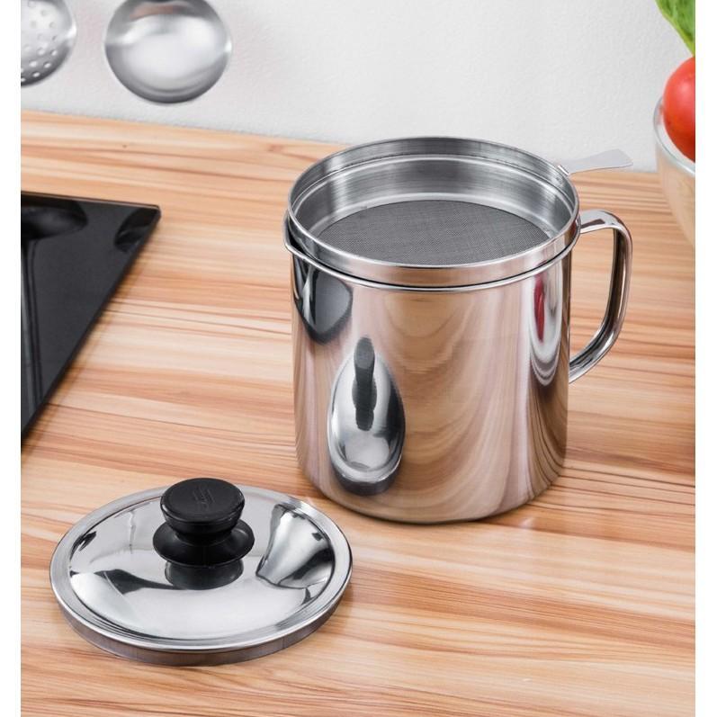 Ca Lọc Dầu Ăn Có Lưới Lọc Cặn Bằng Inox 304 Không Gỉ - Miễn Phí Vận Chuyển