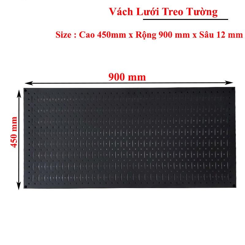 Vách lưới pegboard treo tường treo dụng cụ màu đen