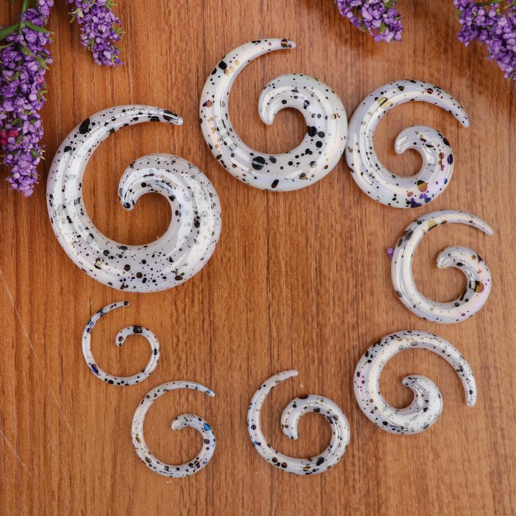 8x Acrylic Spiral Snail Ear Gauges Tunnels Expander Stretching