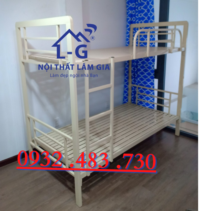 Giường tầng sắt hộp cao cấp rộng 0,8m dài 2m