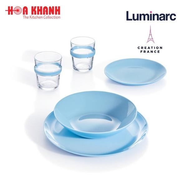 Đĩa Sâu Thủy Tinh Luminarc Diwali Light Blue 20cm - bộ 6 đĩa - P2021