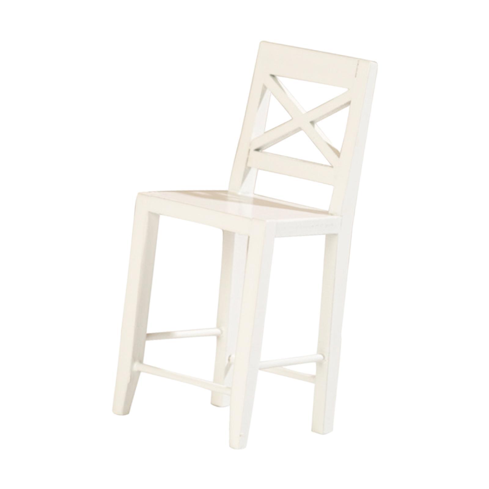 Dollhouse Chair Furniture Model Photo Props Life Scene Accessories 1:12 Chair Model Wooden Miniature Chair for Dinning Room