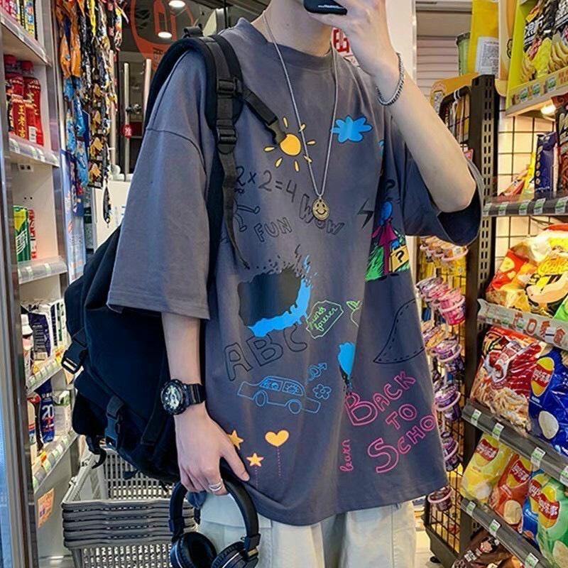 Áo phông nam nữ unisex basic tee form rộng cổ tròn cotton oversize trắng đen ulzzang giá rẻ in cool ngầu BTS
