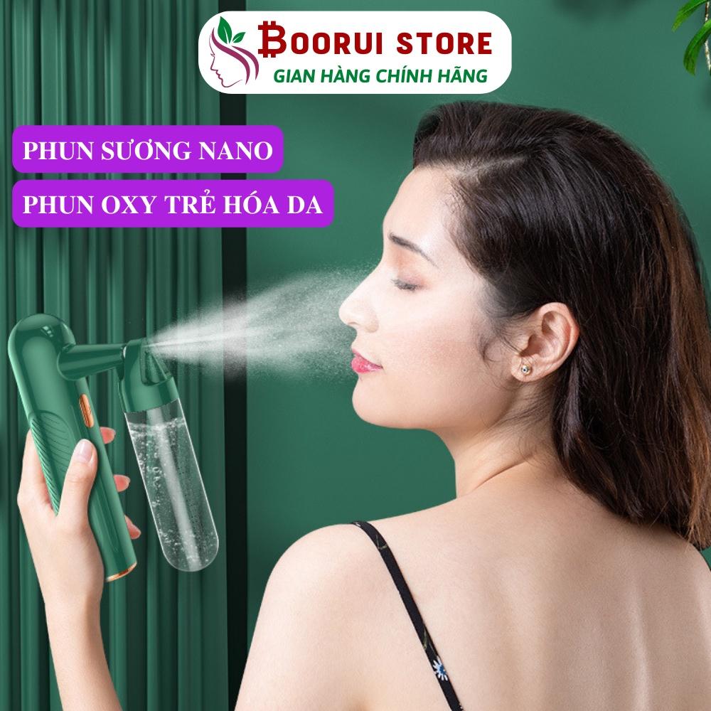 Máy phun sương nano Boorui, phun Oxy dưỡng ẩm áp suất cao, làm sạch đẩy tinh chất làm đẹp và trẻ hóa da mặt