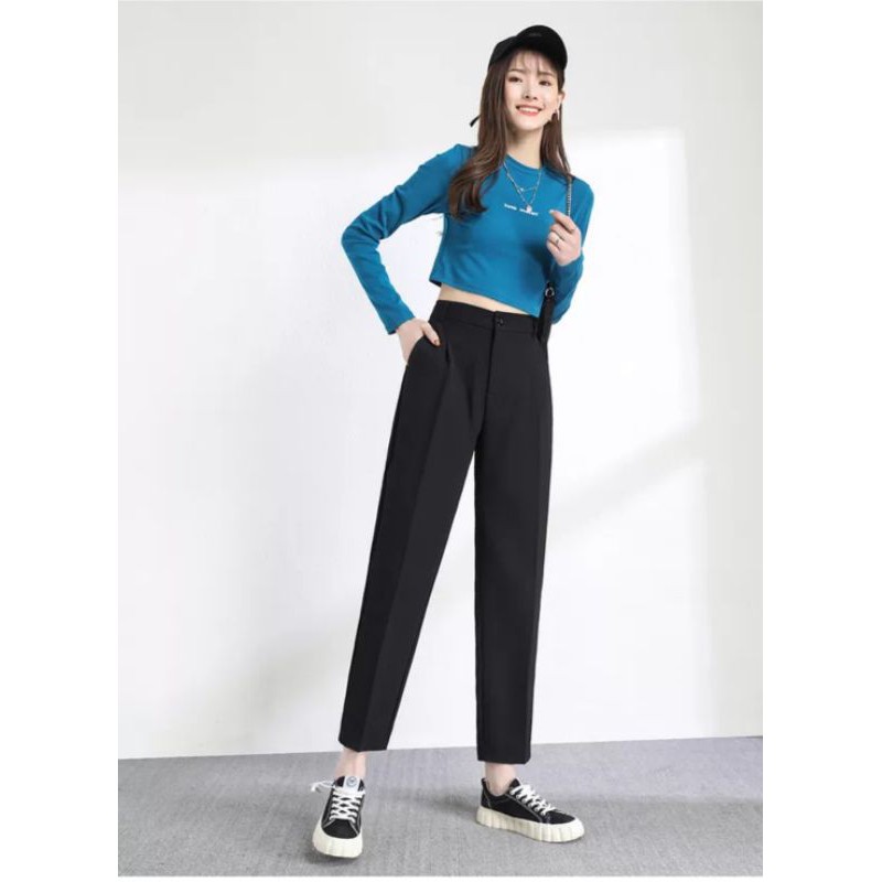Quần baggy đen chất tuyết mưa siêu dệp - đứng dáng