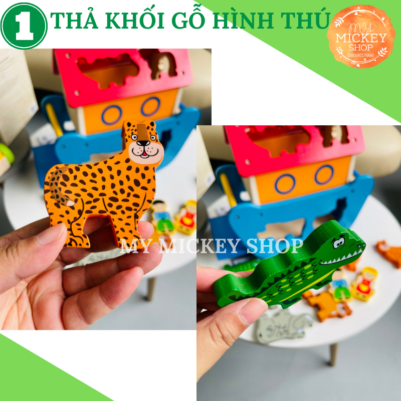 Thả hình khối gỗ ĐỘNG VẬT trong rừng