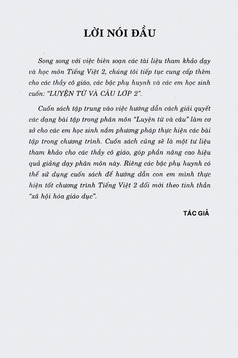 Luyện Từ Và Câu Lớp 2  (Tái Bản 2018)