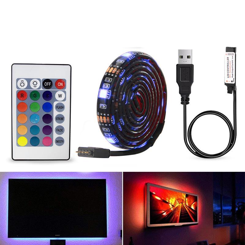 Phong Cách Mới Nhất Nổ USB5050 Đèn LED Dây Bộ 44 Phím Điện Áp Thấp 5V 30 Đèn RGB TV Không Thấm Nước Đèn Nền