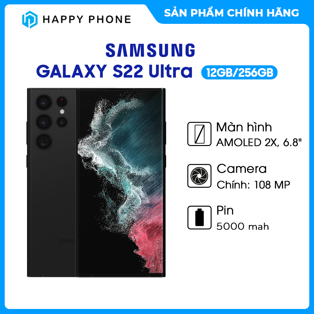 Điện thoại Samsung Galaxy S22 Ultra 5G 12GB/256GB - Hàng chính hãng - ĐÃ KÍCH HOẠT BẢO HÀNH ĐIỆN TỬ