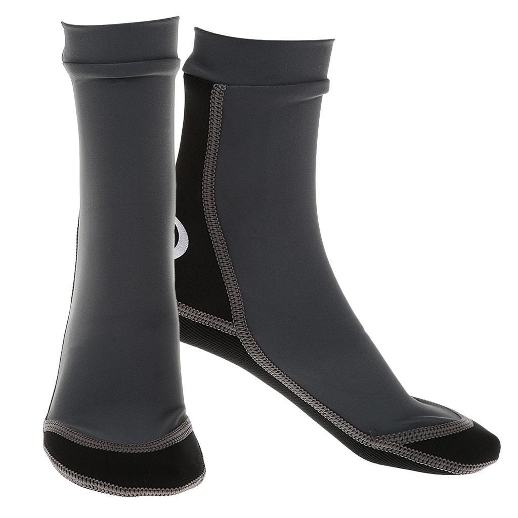 5x1.5mm Diving Socks Swimming Snorkeling Shoes Neoprene Surfing Boots XL Gray