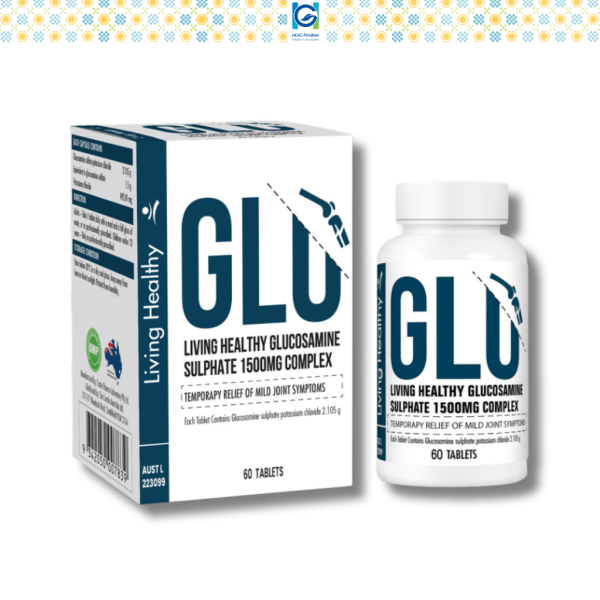 Viên uống Living Healthy Glucosamine Sulphate 1500mg complex bổ sung xương khớp, Hộp 60 viên