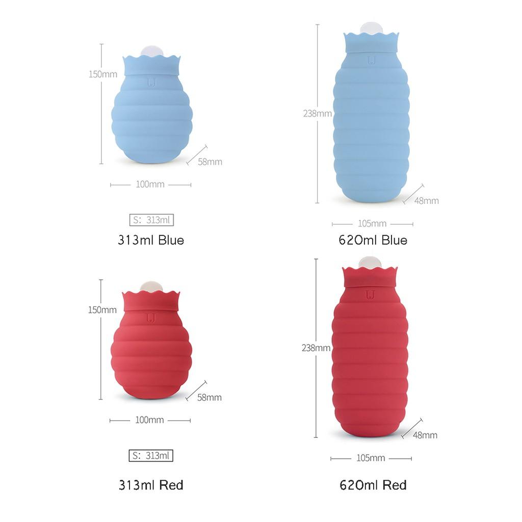 Jodan&Judy Bình Silicone Giữ Nhiệt Đựng Nước Ấm Dùng Cho Mùa Đông Dung Tích 313 / 620ml Có Nắp