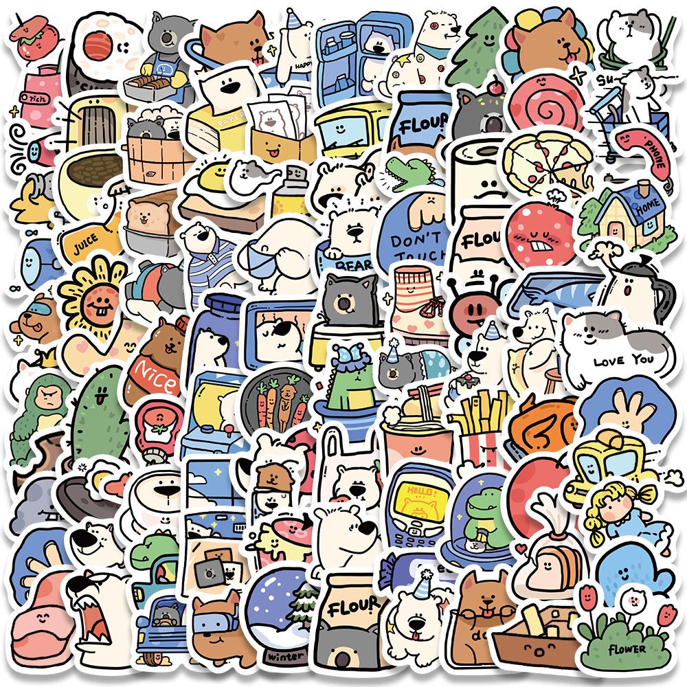 Sticker khách sạn động vật hoạt hình cute trang trí mũ bảo hiểm,guitar,ukulele,điện thoại,sổ tay,laptop-mẫu S78