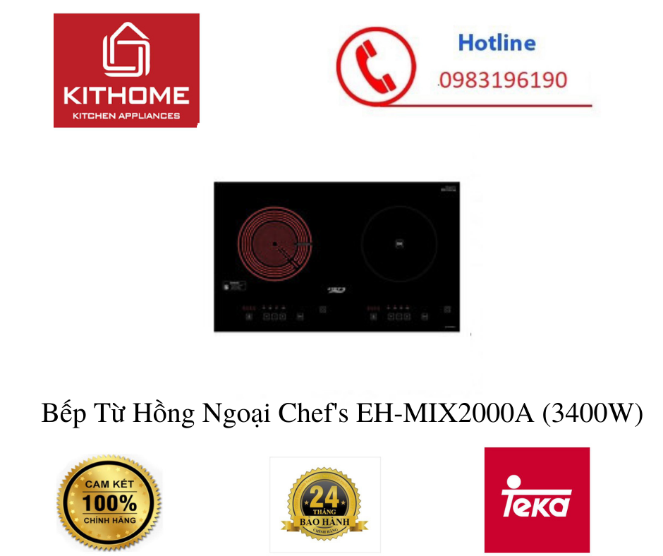 Bếp Từ Hồng Ngoại Chef's EH-MIX2000A (3400W) - Hàng chính hãng