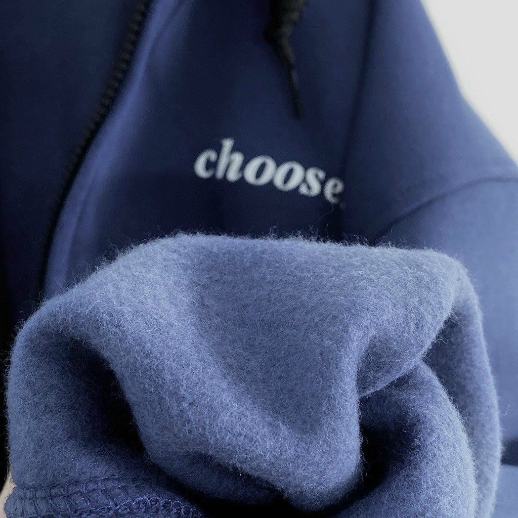 Áo Khoác Hoodie Zip Nỉ Bông CHOOSE Unisex Nam Nữ , áo khoác CHOOSE , Áo khoác Hoodie zip CHOOSE xám ảnh thật 100%