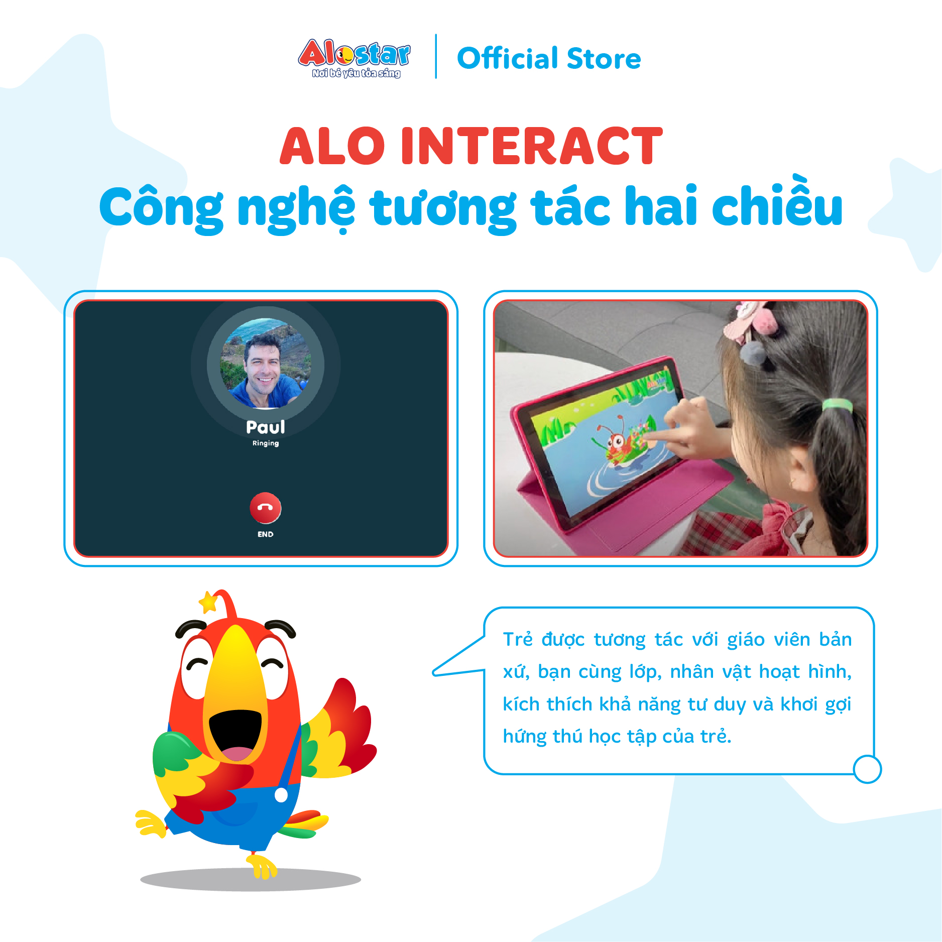 ALOSTAR - Ứng dụng học tiếng Anh cho bé mầm non Mã học online áp dụng trên toàn quốc