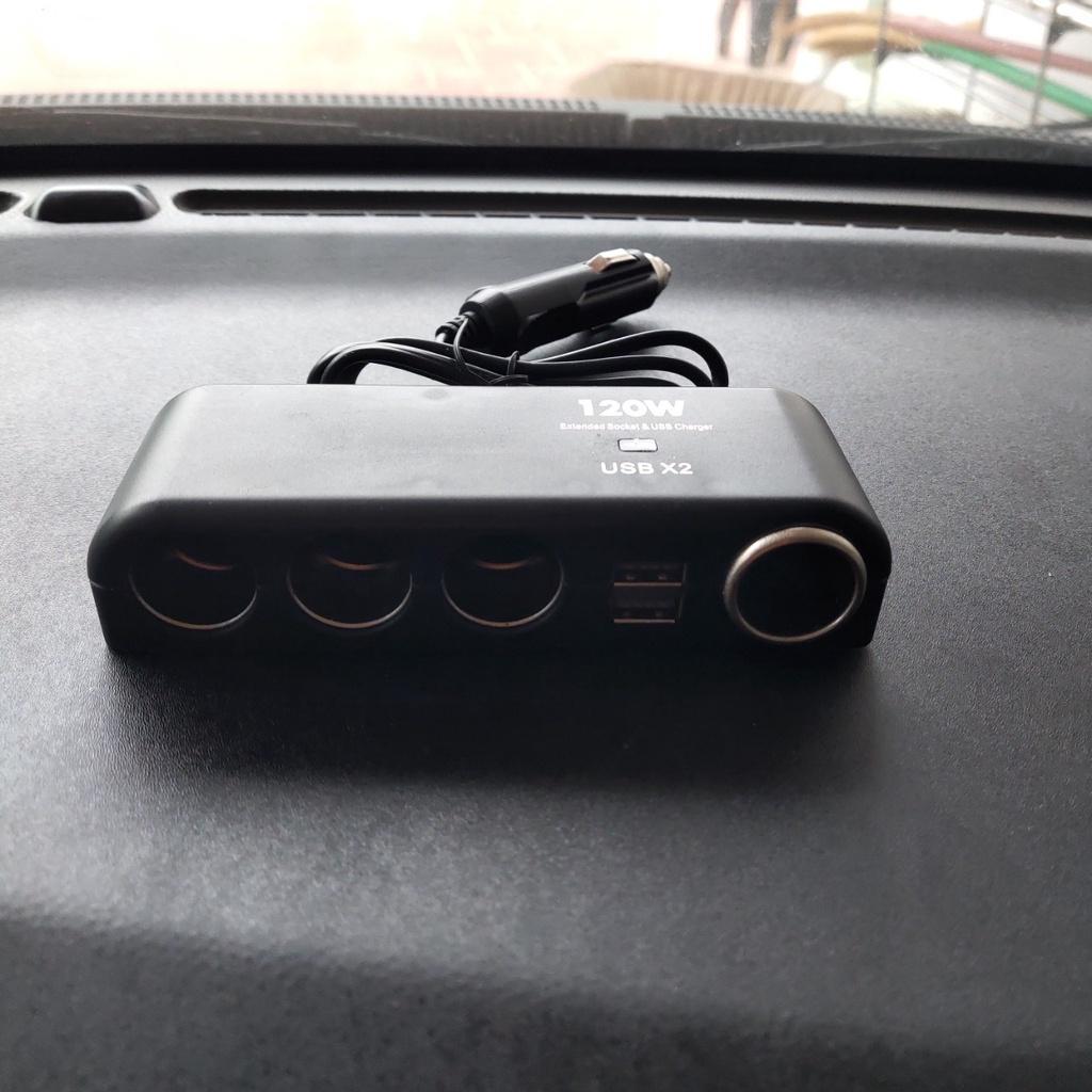 Thiết bị bộ chia cốc tẩu sạc xe hơi ô tô 4 cổng USB kép hỗ trợ sạc nhanh điện thoại đa năng 120w 12v-24v chống cháy