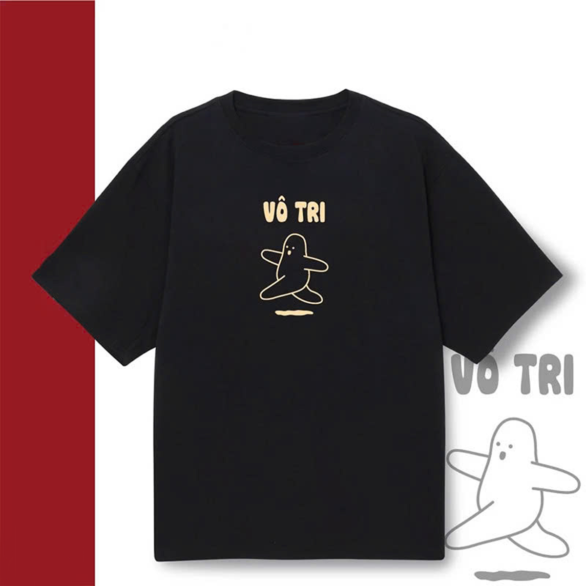 Áo Thun Nữ 100% Cotton In Chữ VÔ TRI Form Rộng Oversize