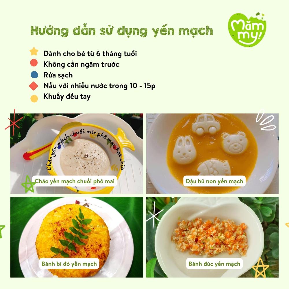 Yến Mạch Sữa Hữu Cơ Loại 1 - Dẻo Mịn Sánh Cho Bé Ăn Dặm - Mămmy 80g