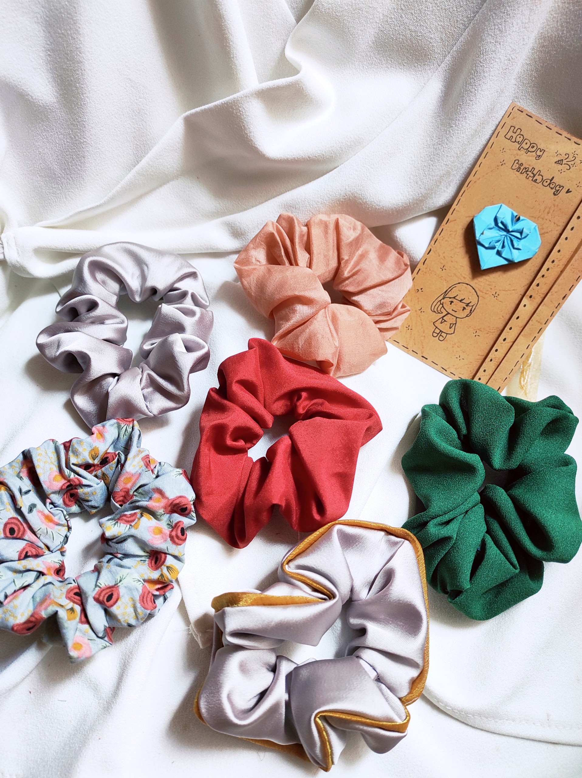 Dây buộc tóc scrunchies dây cột tóc chun buộc tóc nữ vải trơn dễ thương thời trang Hàn Quốc