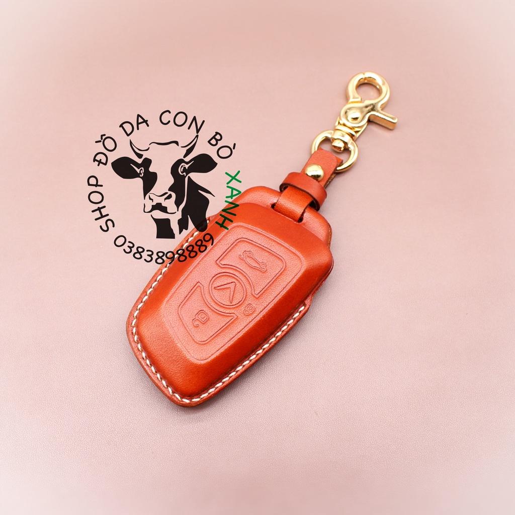 Bao da dành cho Chìa Khoá Ép Phom Vinfast Lux A2.0, SA2.0, Turbo handmade da thật 002e
