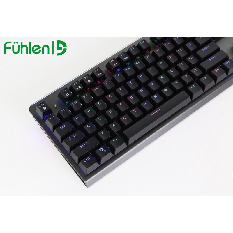 Bàn phím cơ gaming Fuhlen S Subverter đèn led RGB - Blue Switch Black - Chính hãng - Có tem Ninza chống hàng giả- Hàng Chính Hãng